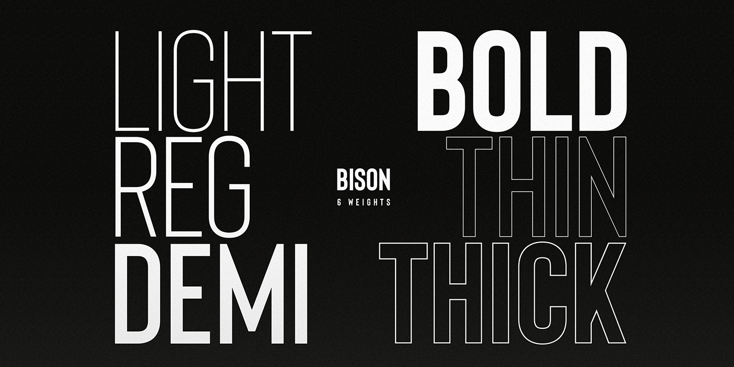 Ejemplo de fuente Bison Demi Bold Itallic